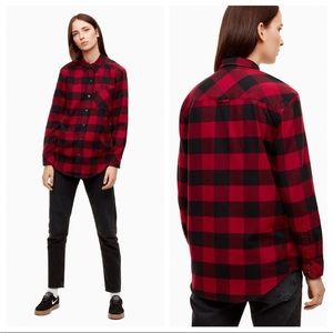 Aritzia TNA Brisco Plaid Flannel Shirt
